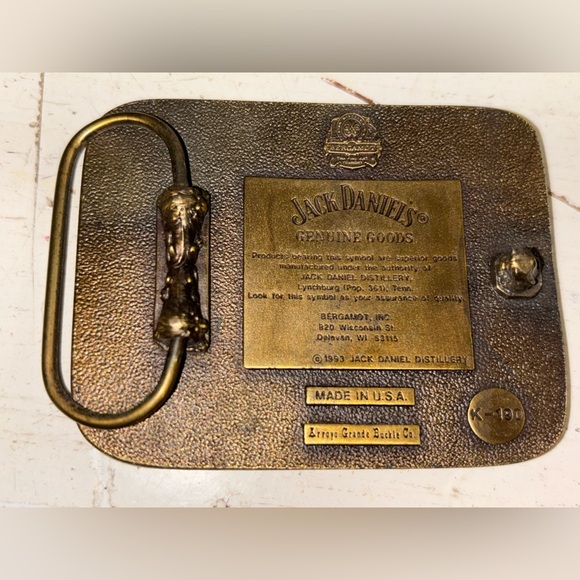 Vintage Rare 1993 Jack Daniels Tennessee Whiskey Belt Buckle Black Enamel USA - Picture 2 of 2